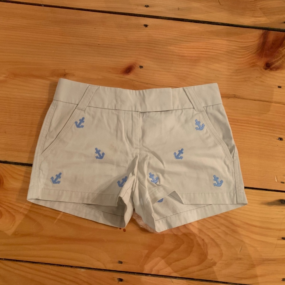 J Crew Factory Anchor Embroidered 3" Shorts